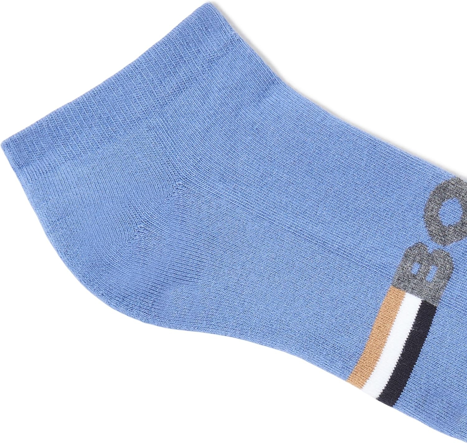image:imageBOSS Mens 2 Pack Iconic Bold Logo Combed Cotton Ankle SocksBijou Blue