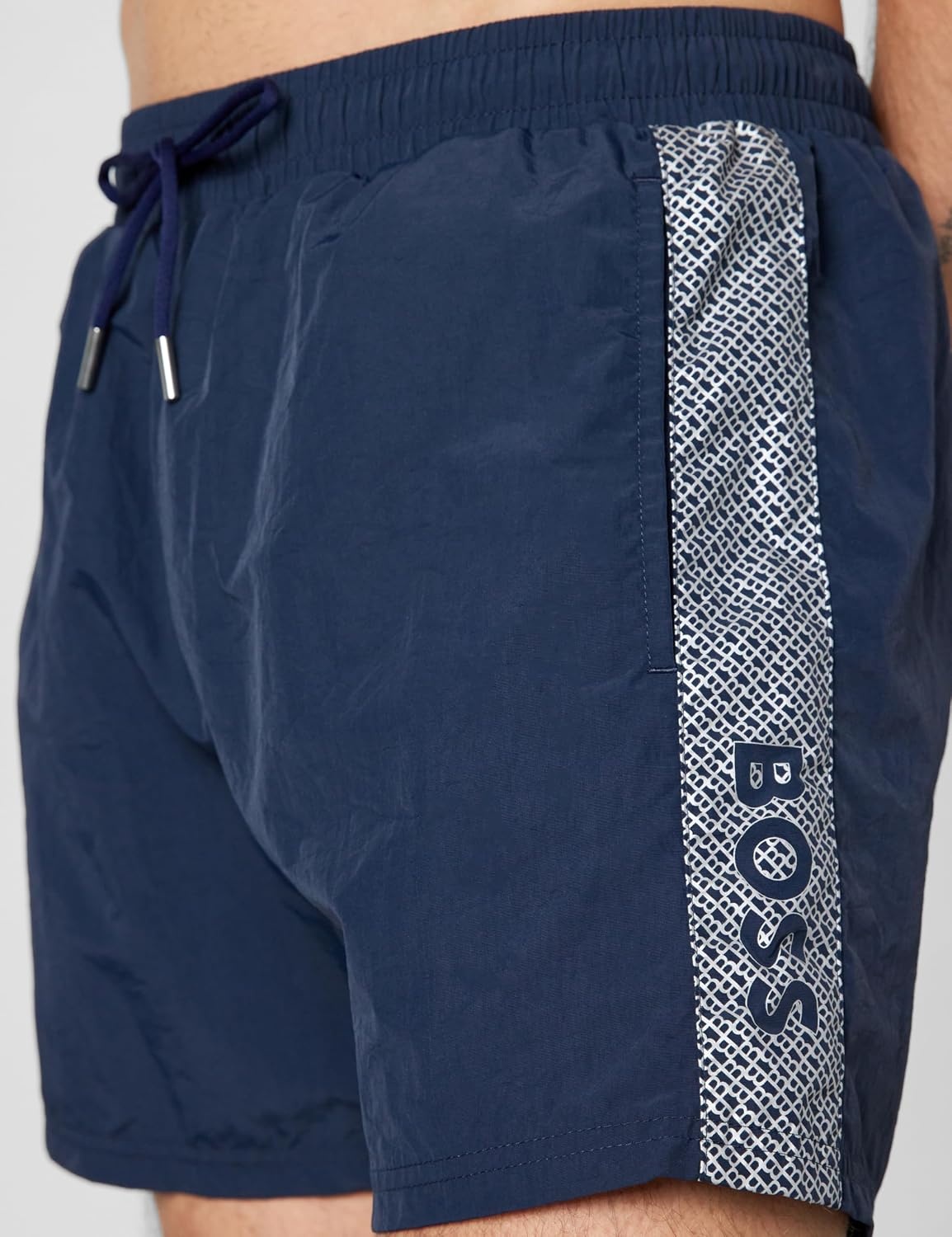 image:imageBOSS Mens Metallic Logo Swim TrunksDark Sapphire Blue