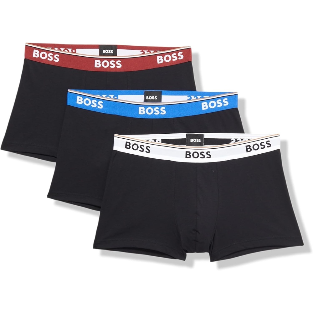 image:imageBOSS 3Pack Power TrunksWhite BandRusset Brown BandNautical Blue Band