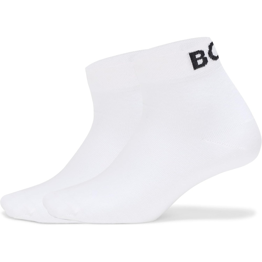 image:imageBOSS Mens 2pack Logo Design Short SocksWhite