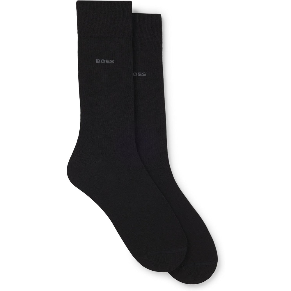 image:imageBOSS Mens 2pack Solid Mercerized Cotton Dress SockBlack001