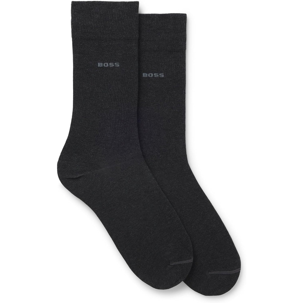 image:imageBOSS Mens 2pack Solid Mercerized Cotton Dress SockCharcoal012