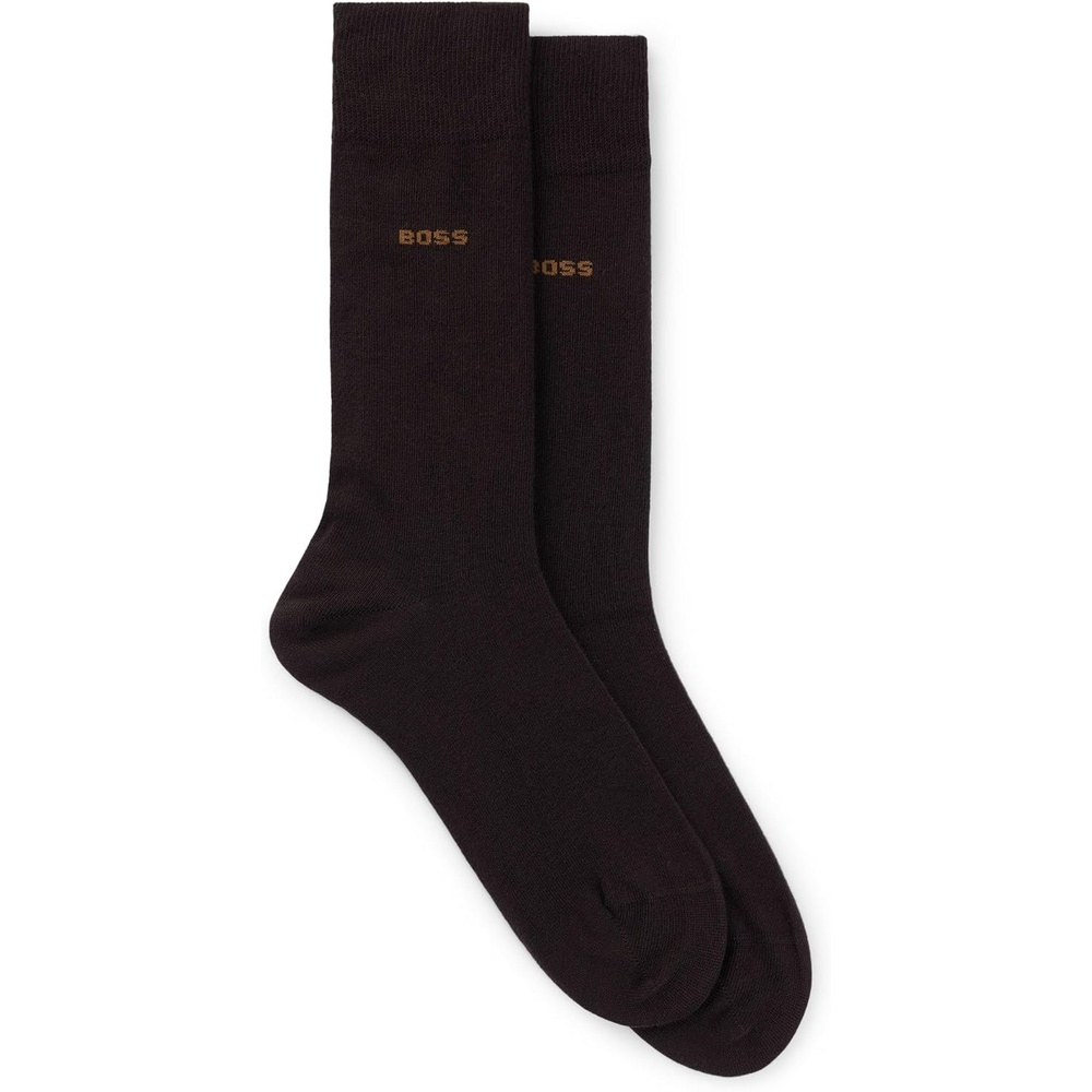 image:imageBOSS Mens 2pack Solid Mercerized Cotton Dress SockDunkelbraun