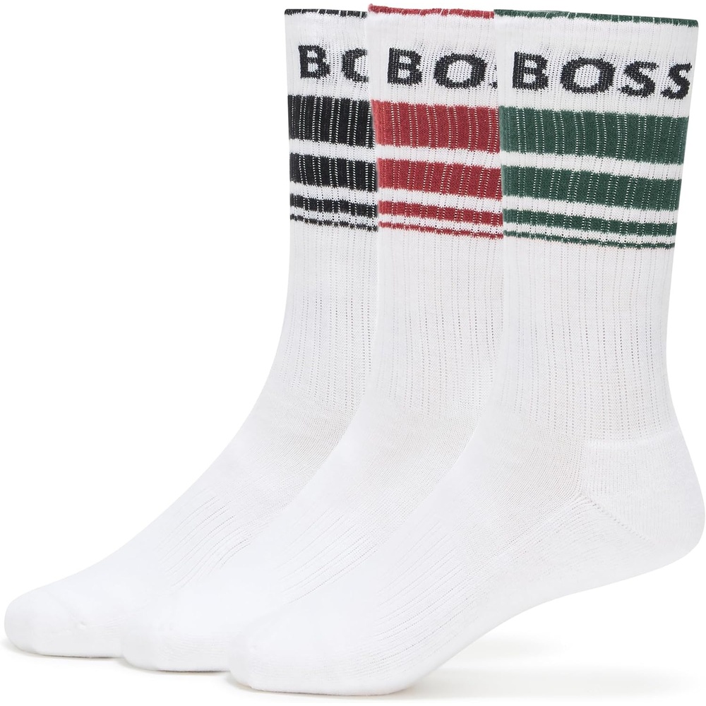 image:imageBOSS Mens 3Pack Bold Logo Solid Cotton SocksWhite OakWhite OakWhite Oak
