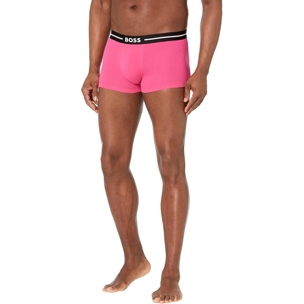 image:imageBOSS Mens 3pack Bold Logo TrunksSoft Moss GreenLight Dusty BlueBright Magenta