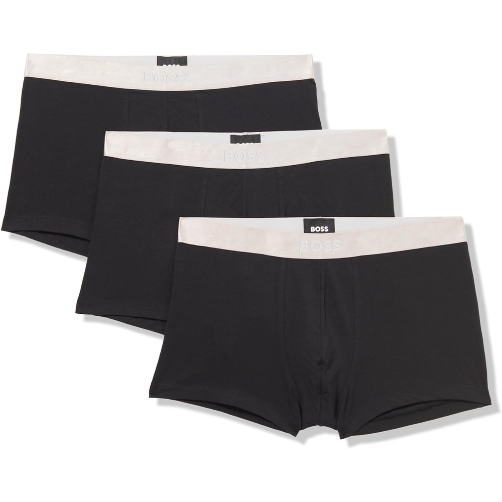 image:imageBOSS Mens 3pack Metallic Waistband Stretch TrunksBlack Currant