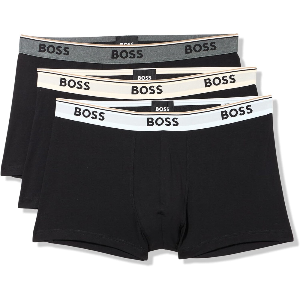 image:imageBOSS Mens 3pack Multi Color Bold Logo TrunksBlack Licorice