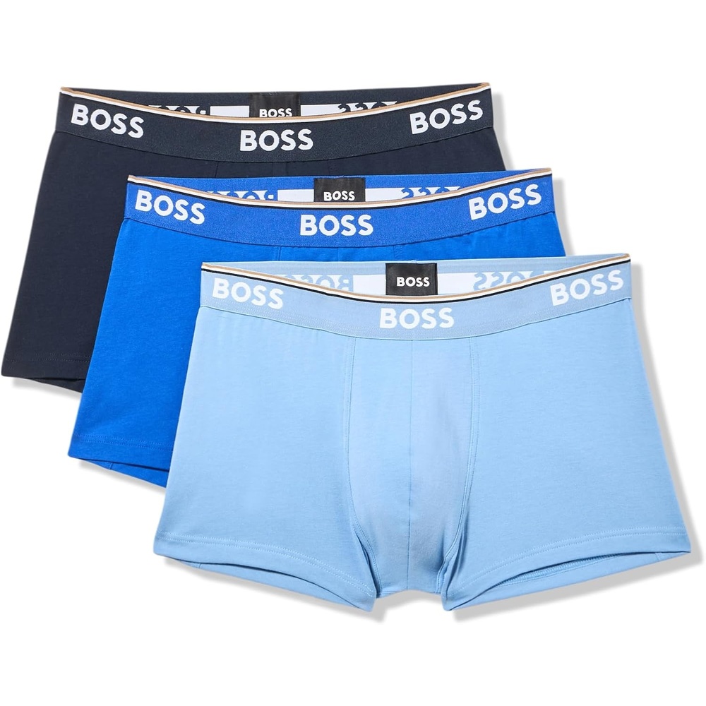 image:imageBOSS Mens 3pack Multi Color Bold Logo TrunksCobaltArcticNavy