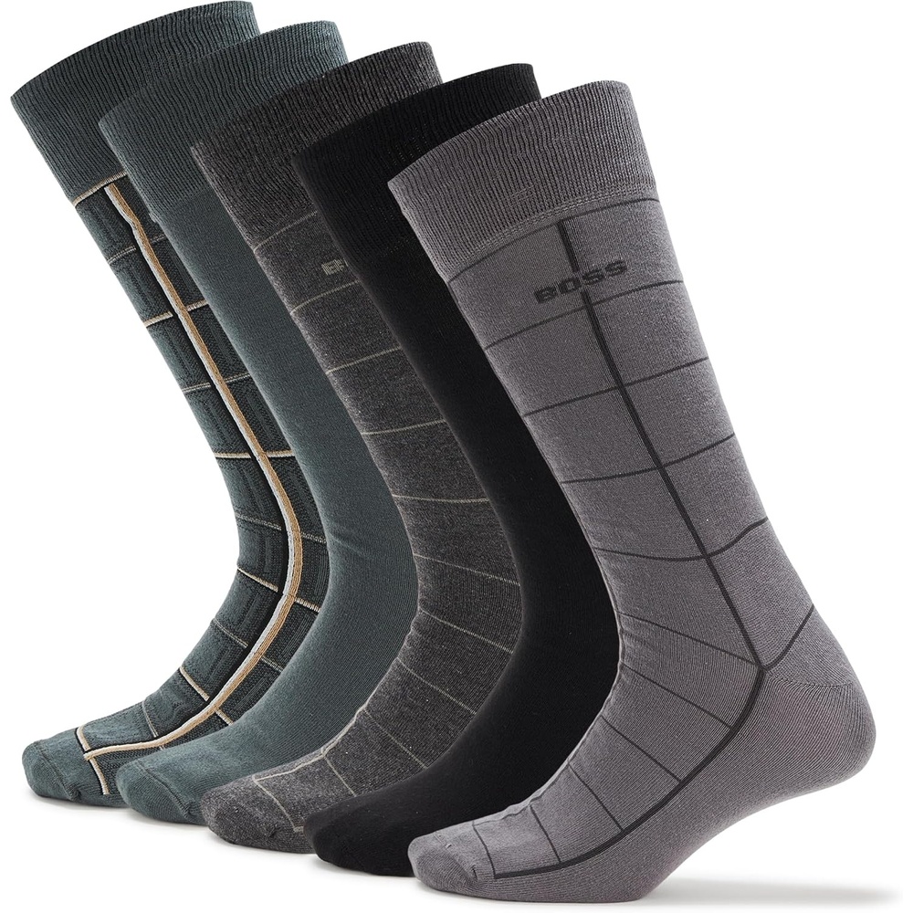 image:imageBOSS Mens 4pack Sold Cotton Socks Gift SetGrey Zone  Black
