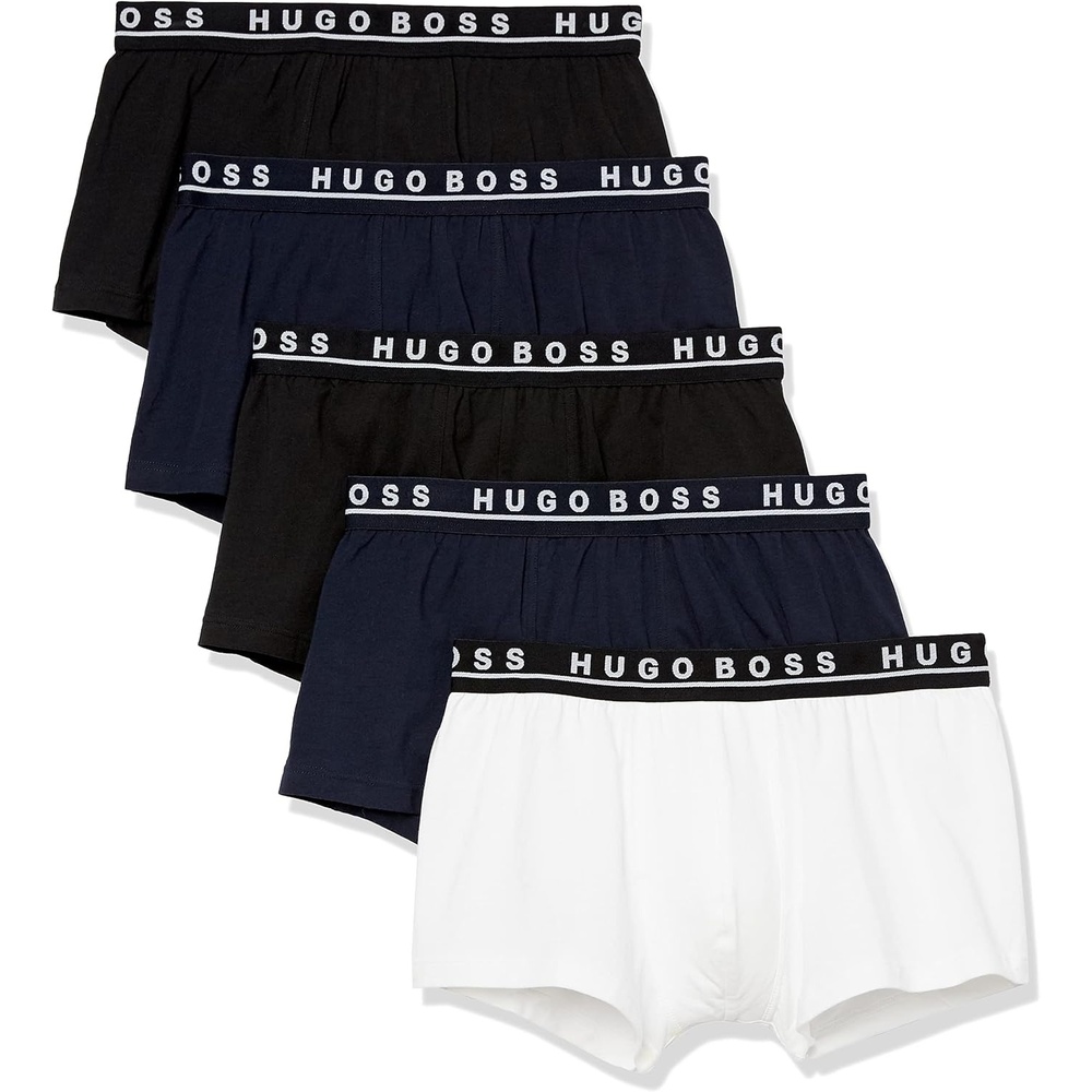 image:imageBOSS Mens 5pack Bold Logo TrunksBlackMarineChalk
