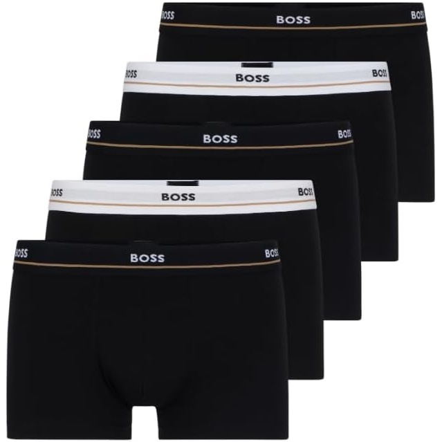 image:imageBOSS Mens 5pack Bold Logo TrunksDark Soil Black
