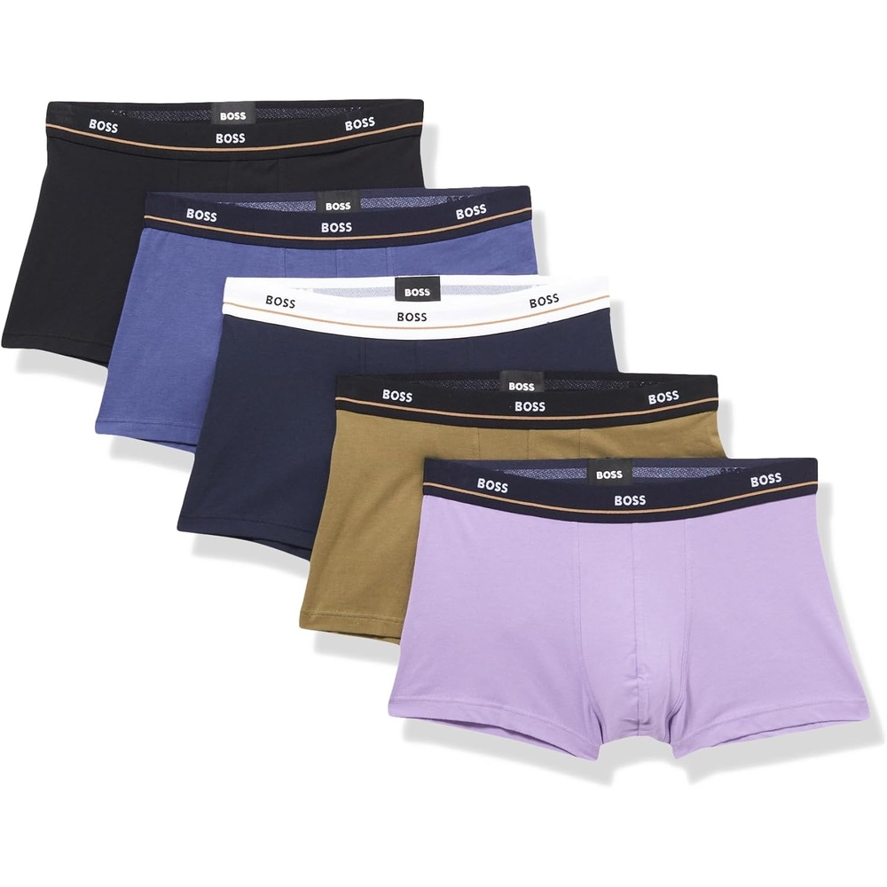 image:imageBOSS Mens 5pack Bold Logo TrunksSpinach Green  Light Blue Berry  Blue Corn  Elderberry Purple  Black Currant