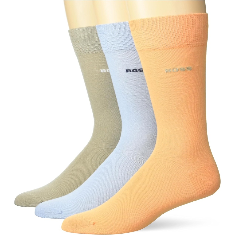 image:imageBOSS Mens 5pack Solid Cotton SocksNavyBlackOatChambray BluePeach Pitt