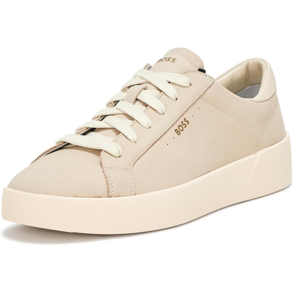 image:imageBOSS Mens Belwar Smooth Leather Low Top SneakerButter Cream