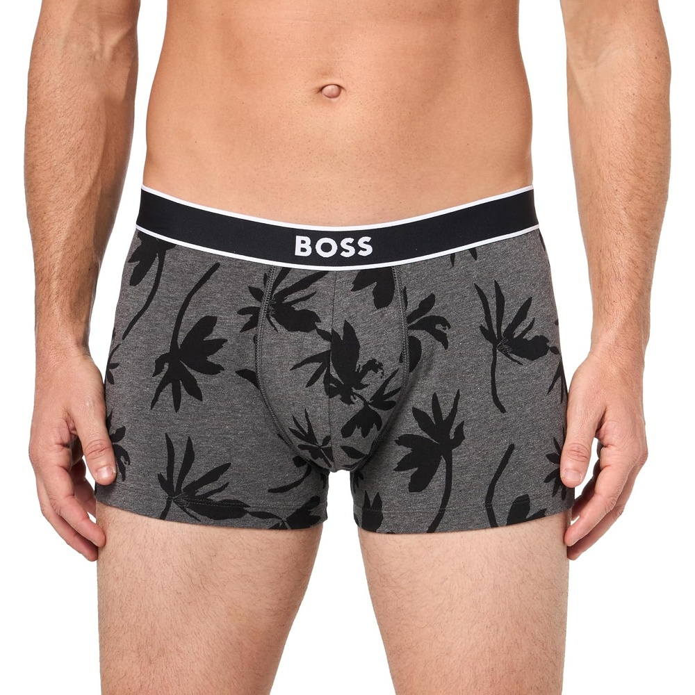 image:imageBOSS Mens Bold Logo Patterned TrunkDark Grey Palm Leaf