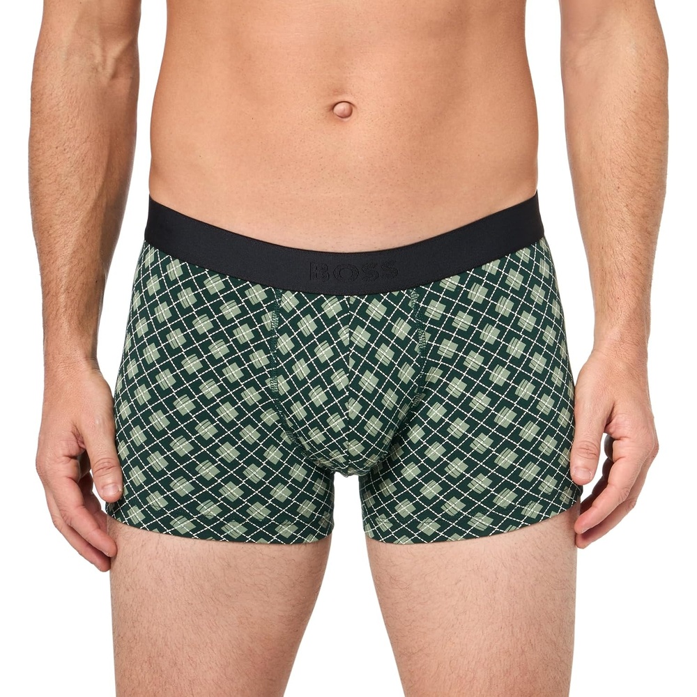 image:imageBOSS Mens Bold Logo Patterned TrunkForest Green