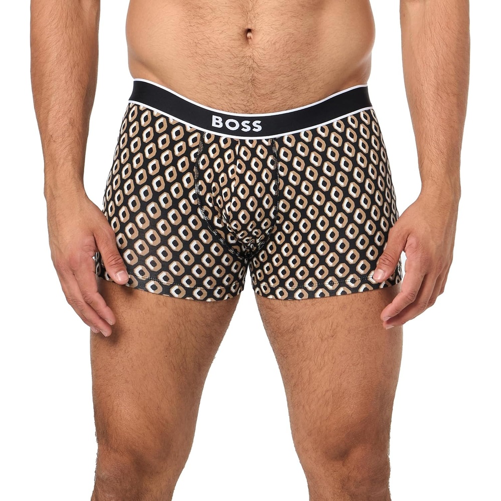 image:imageBOSS Mens Bold Logo Patterned TrunkMonogram Camel