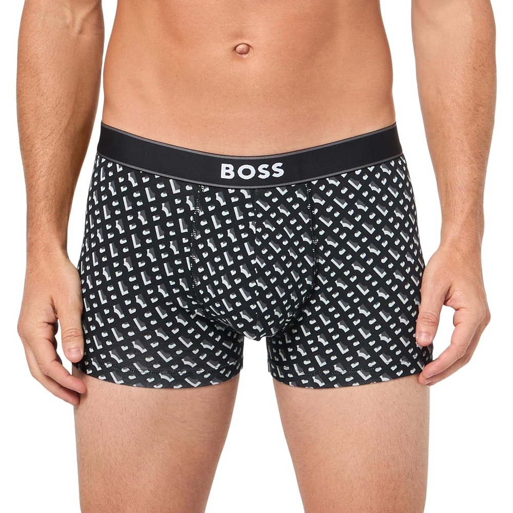 image:imageBOSS Mens Bold Logo Patterned TrunkMonogram Grey