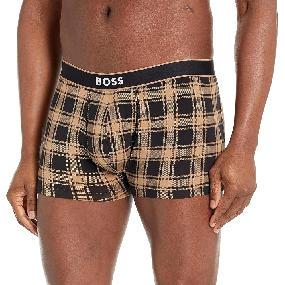 image:imageBOSS Mens Bold Logo Patterned TrunkNoirFawn
