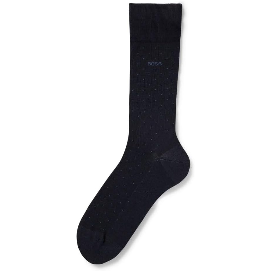 image:imageBOSS Mens George Mercerized Cotton Pin Dot Dress SockNavyCharcoalBlue