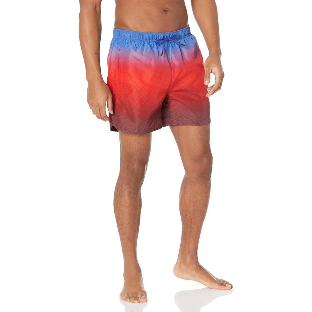 image:imageBOSS Mens Heat Ombre Swim TrunksBright Blue  Ruby Red Ombre