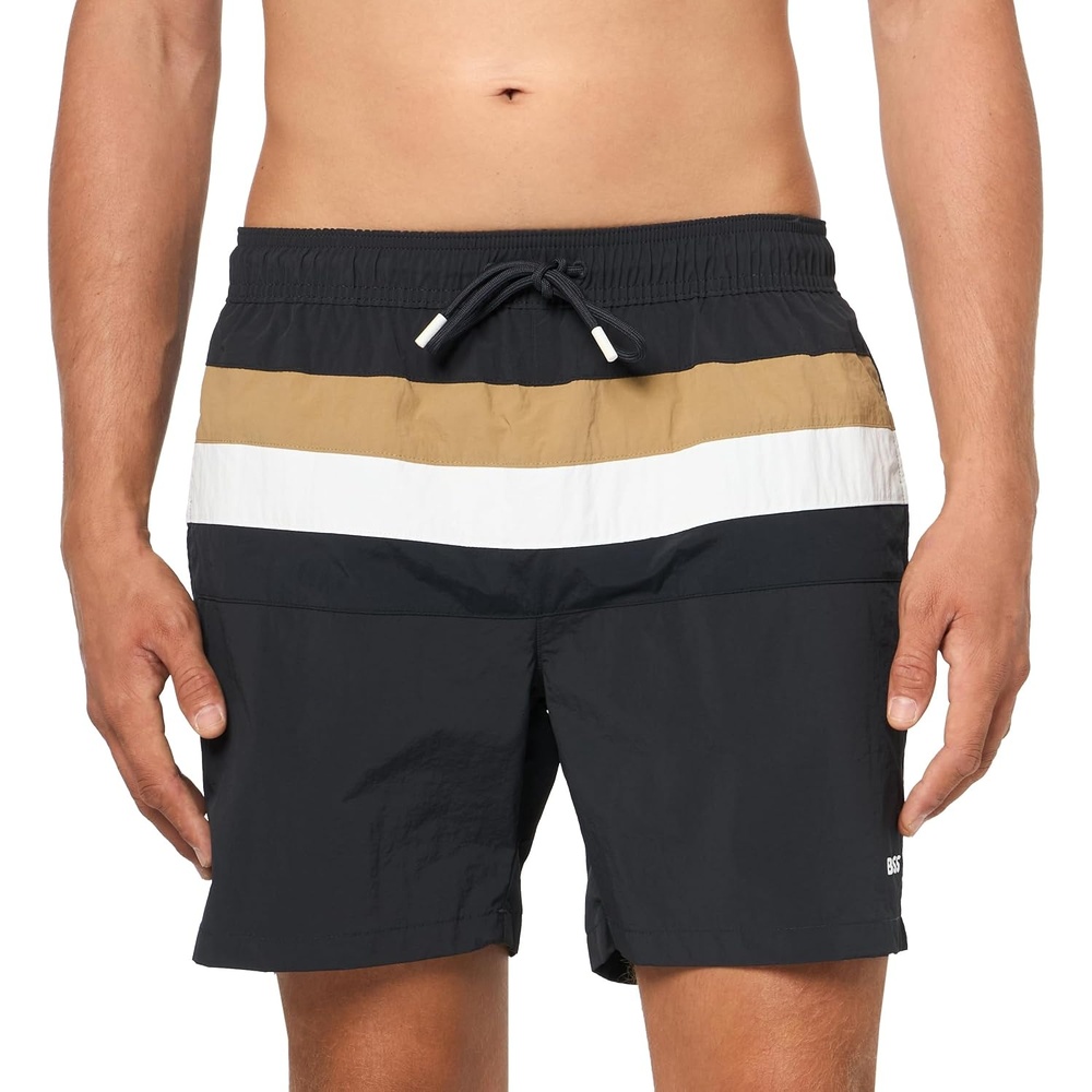 image:imageBOSS Mens Iconic Color Block Swim TrunkAsphalt