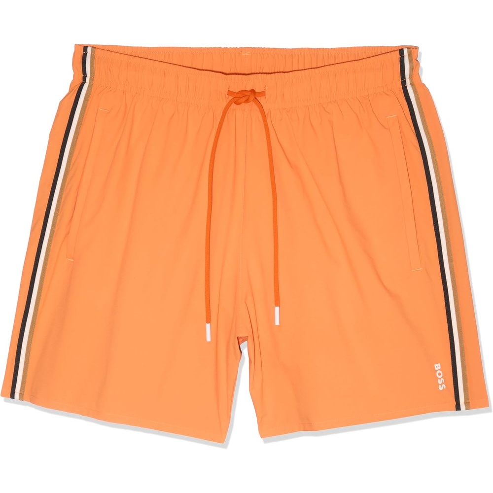 image:imageBOSS Mens Iconic Stripe Swim TrunksBright Orange 822