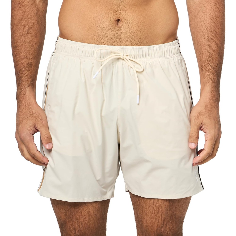image:imageBOSS Mens Iconic Stripe Swim TrunksCream Gloss