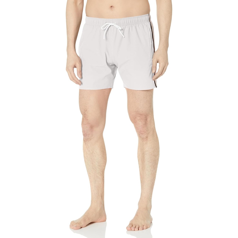 image:imageBOSS Mens Iconic Stripe Swim TrunksGlacier Grey