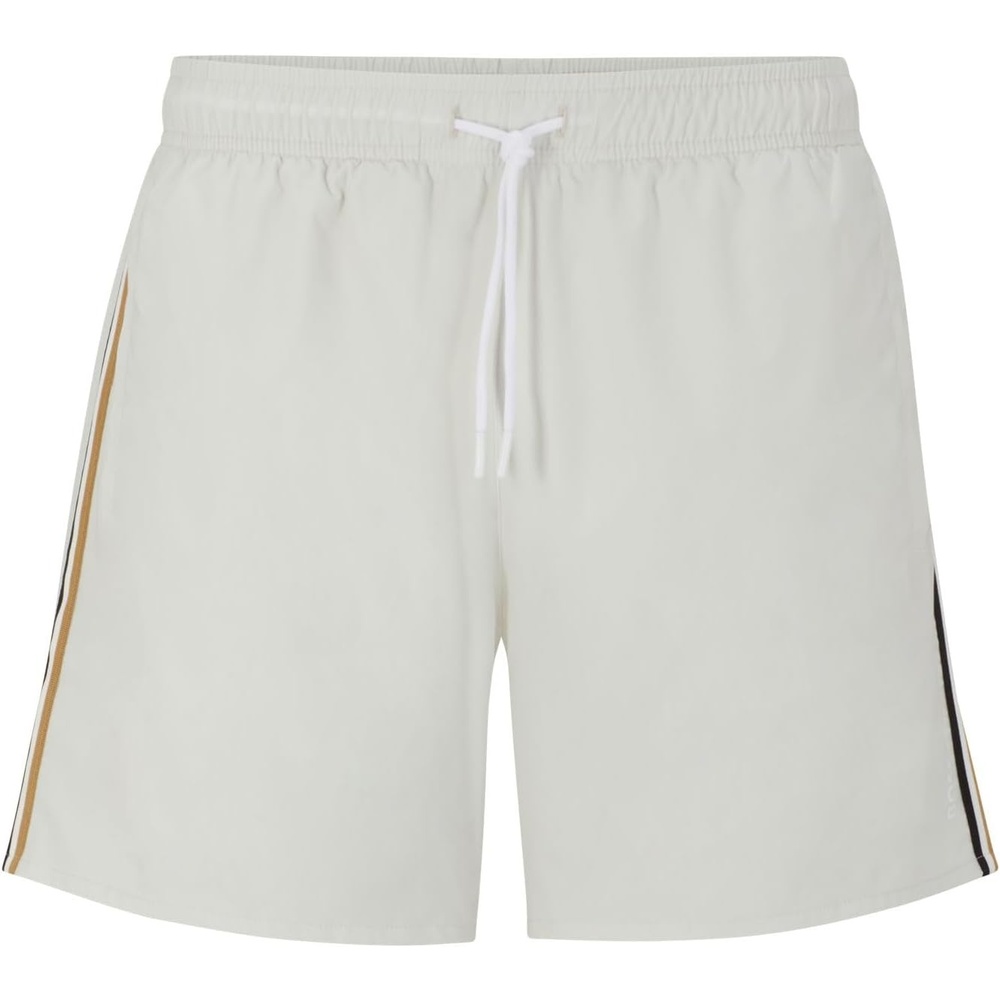 image:imageBOSS Mens Iconic Stripe Swim TrunksGrey