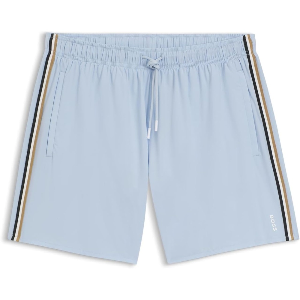 image:imageBOSS Mens Iconic Stripe Swim TrunksLightPastel Blue 456