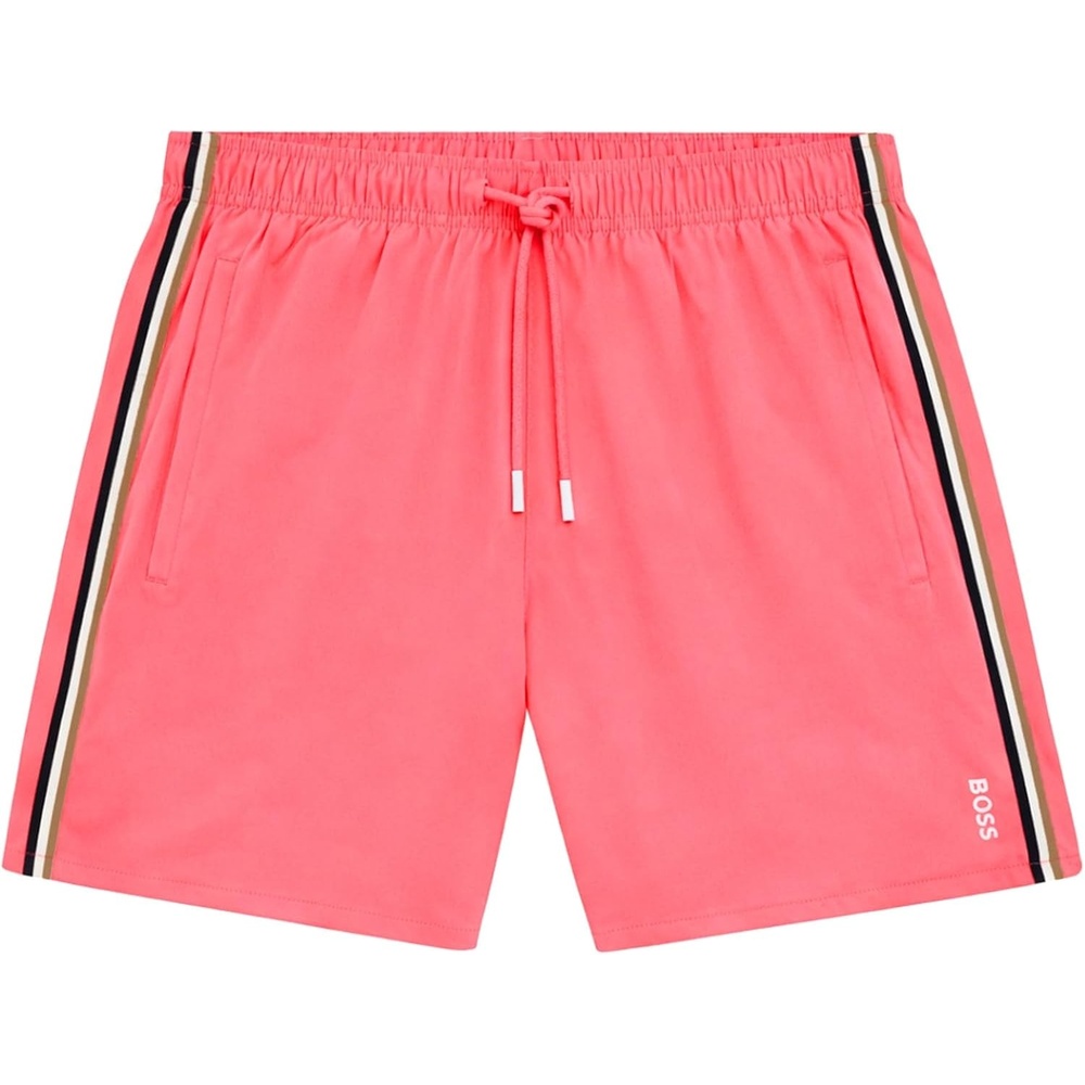 image:imageBOSS Mens Iconic Stripe Swim TrunksLightPastel Pink 685