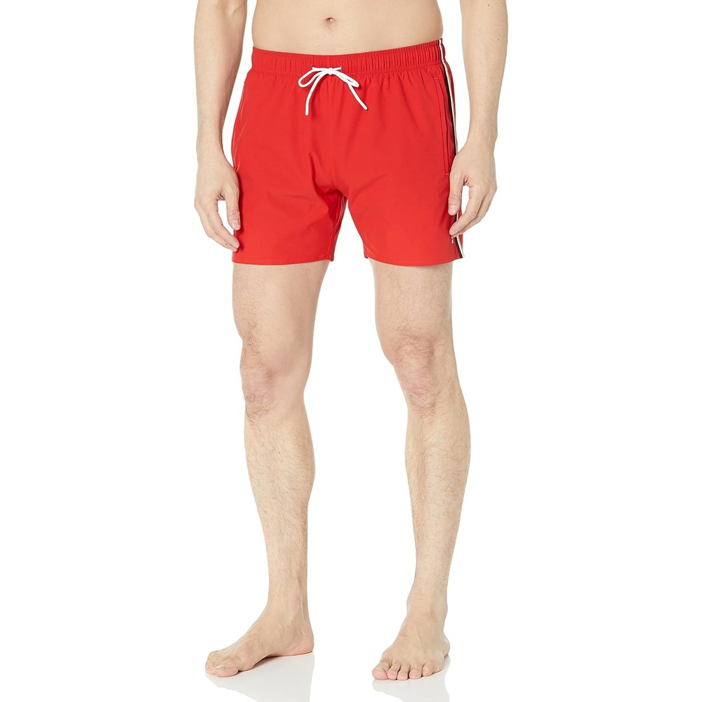 image:imageBOSS Mens Iconic Stripe Swim TrunksRed Flame