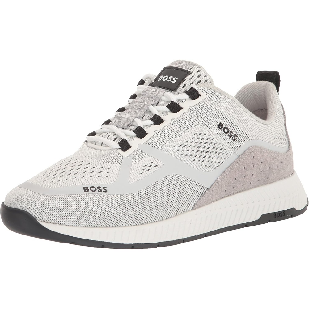image:imageBOSS Mens Mesh Mix Running SneakersBright Chalk