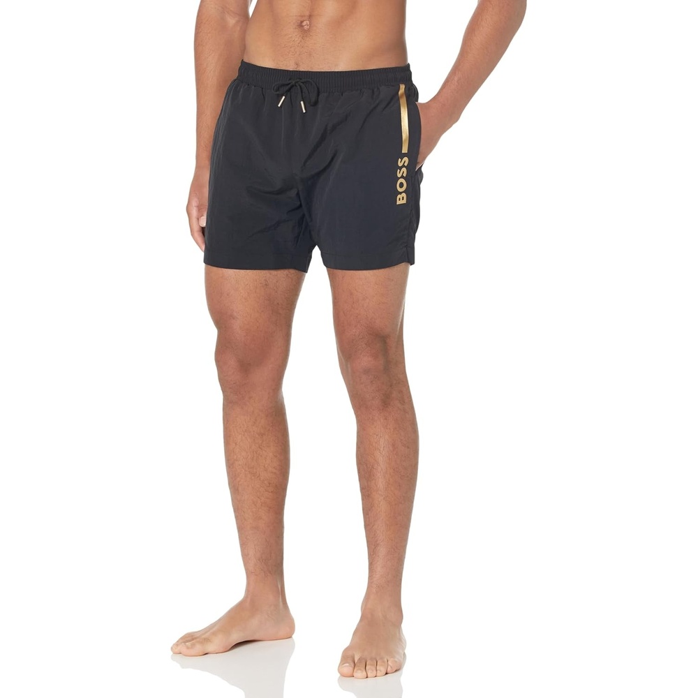 image:imageBOSS Mens Metallic Logo Swim TrunksTwilight Black