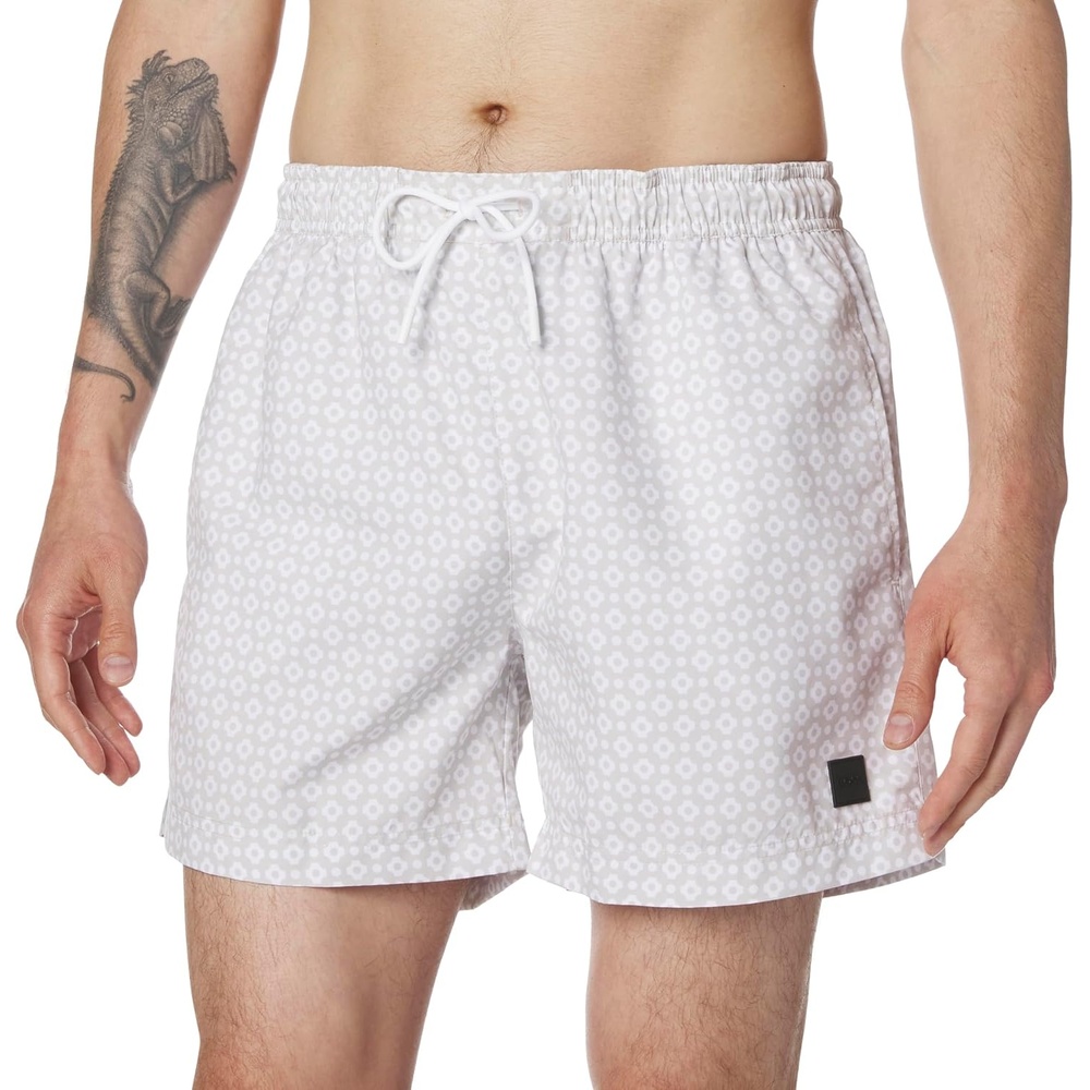 image:imageBOSS Mens Microprint Swim TrunksOat Cream Microprint