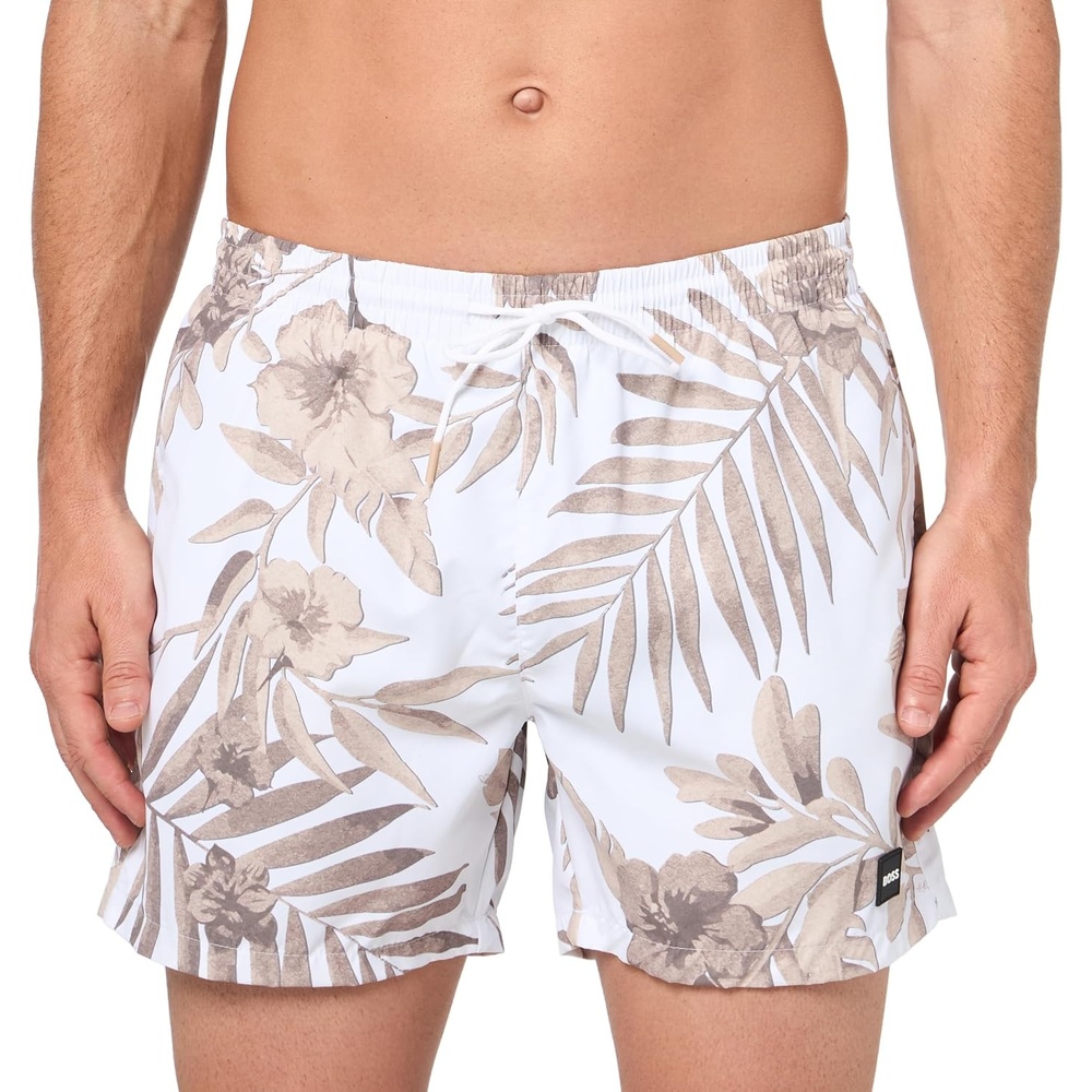 image:imageBOSS Mens Piranha Swim TrunksBeige Flowers