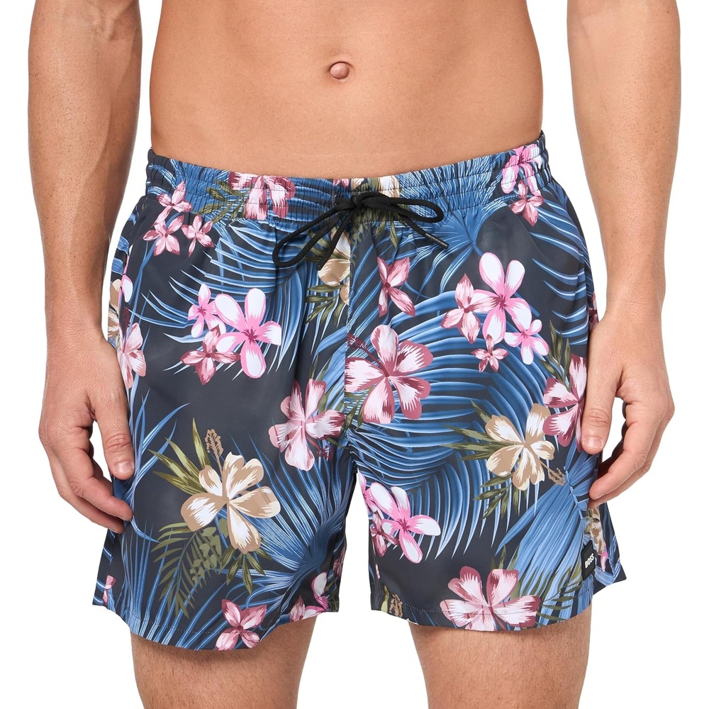 image:imageBOSS Mens Piranha Swim TrunksLight Blue Tropical