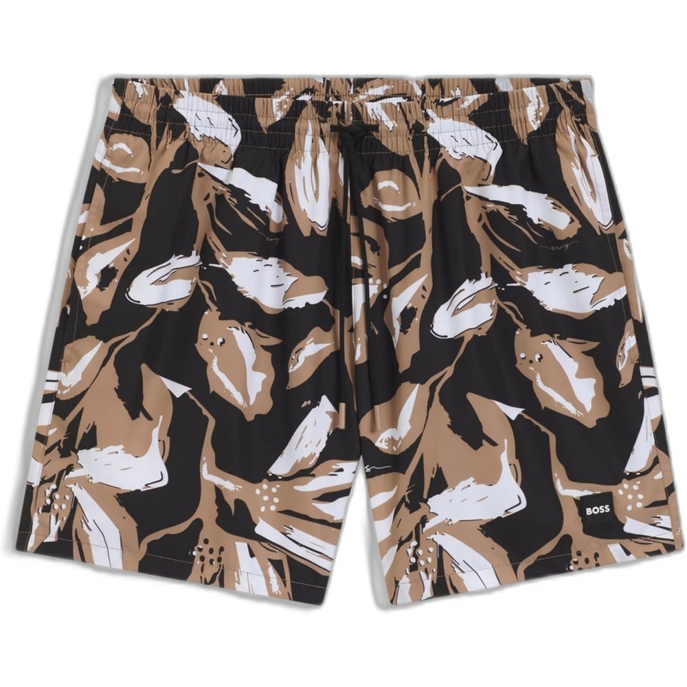 image:imageBOSS Mens Reev Tropical Print Swim Trunks 475LightPastel Blue 458