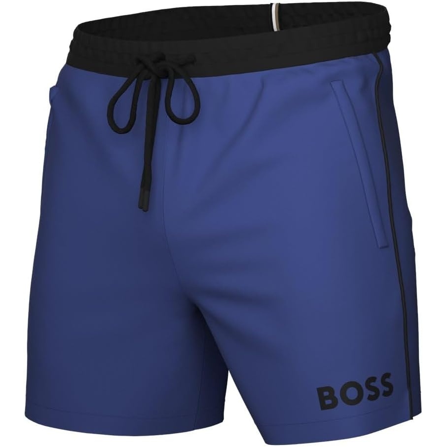 image:imageBOSS Mens Standard Medium Length Solid Swim TrunkElectric Violet
