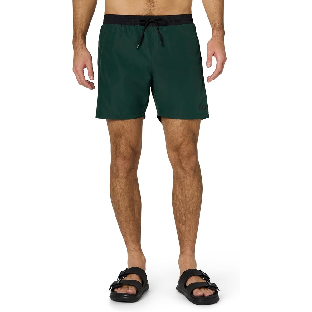 image:imageBOSS Mens Standard Medium Length Solid Swim TrunkPine Tree Green