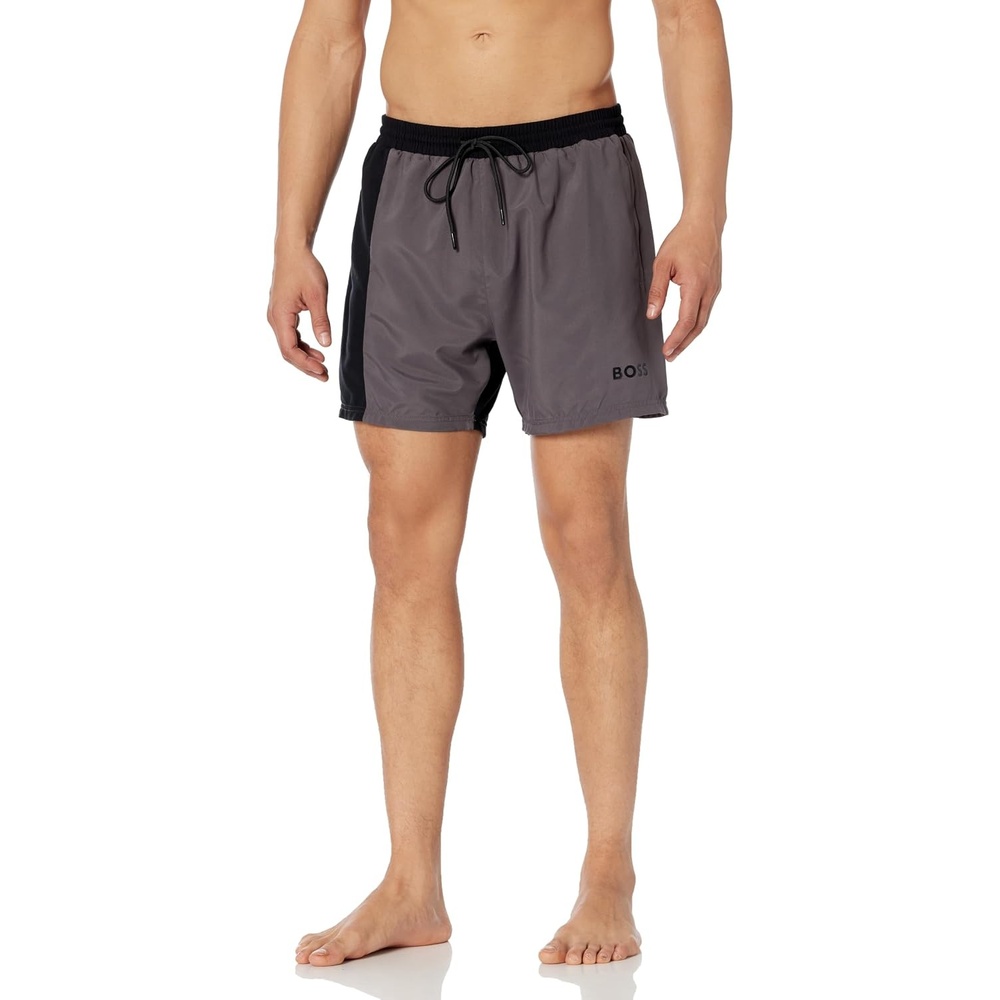 image:imageBOSS Mens Towel and Swim Trunk Beach Bag SetMagnet Grey