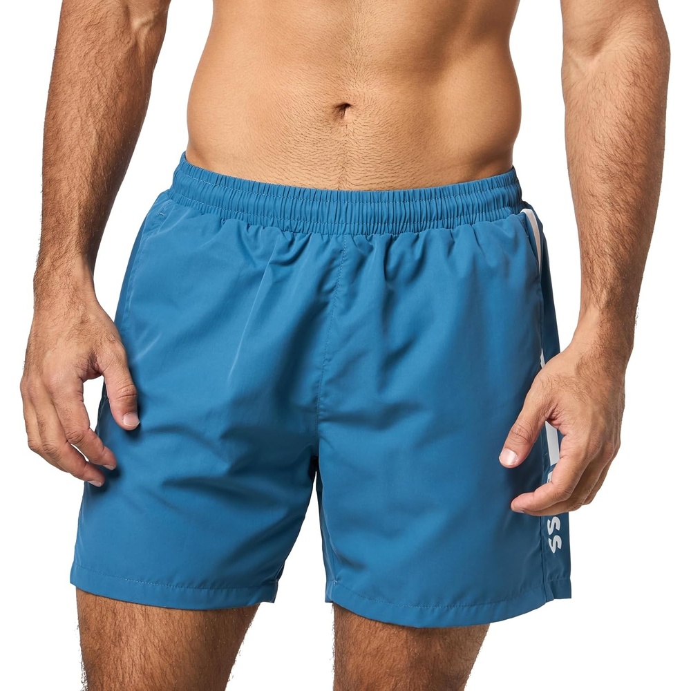 image:imageBOSS Mens Vertical Logo Swim TrunkPeacock Blue