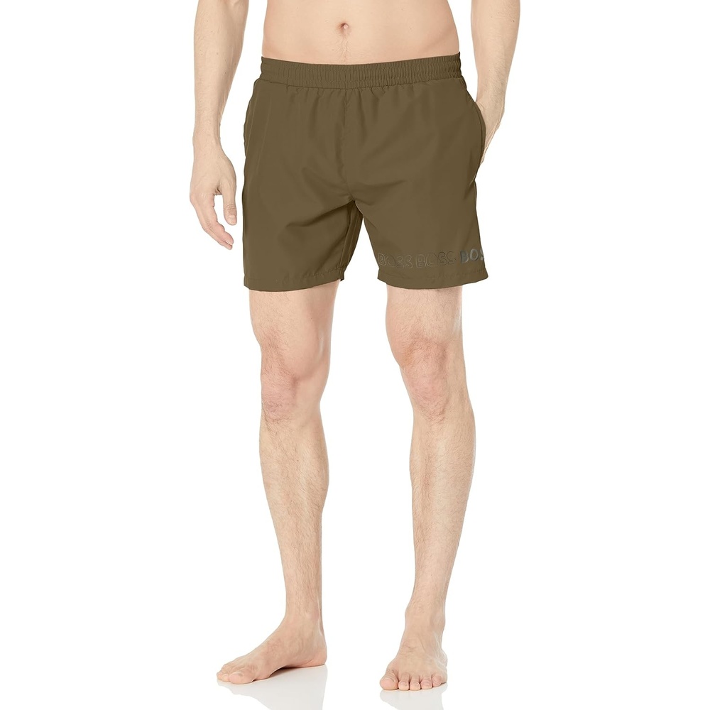 image:imageBOSS Mens Vertical Logo Swim TrunksFern Green