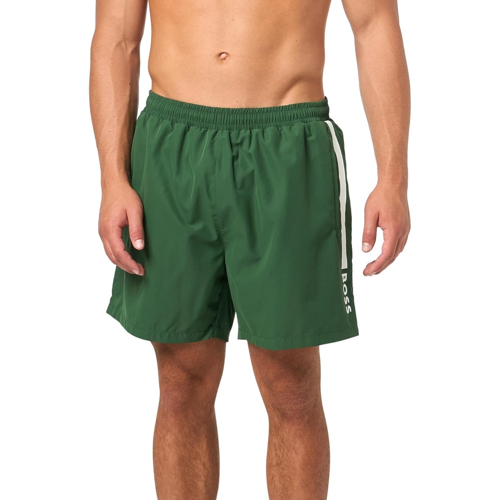 image:imageBOSS Mens Vertical Logo Swim TrunksGander Green