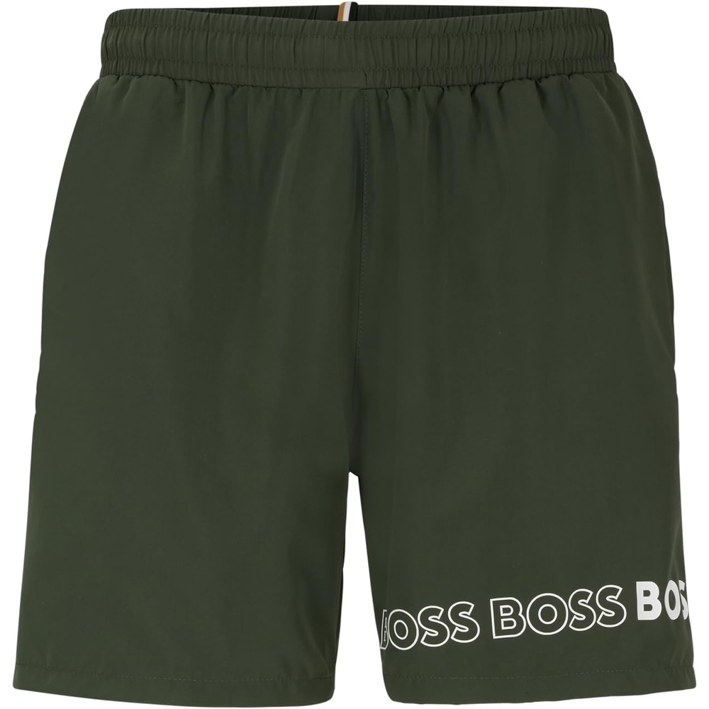 image:imageBOSS Mens Vertical Logo Swim TrunksKale Green