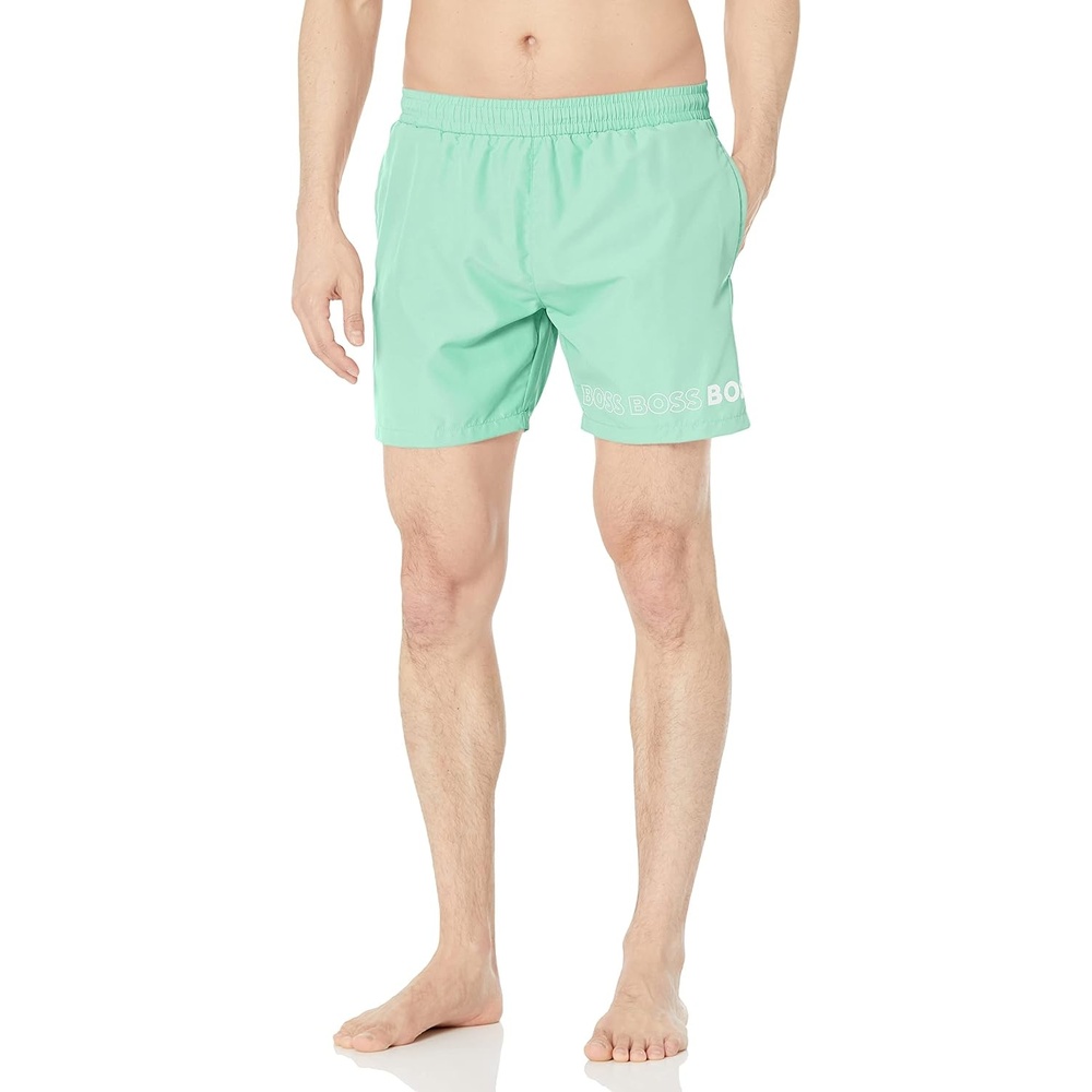 image:imageBOSS Mens Vertical Logo Swim TrunksMint Ocean