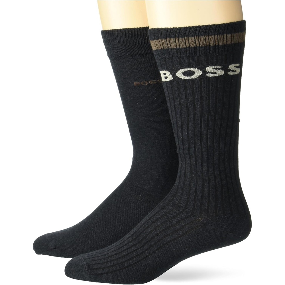 image:imageBOSS Two Pack Socks with Ribbed Structure and Logo Design