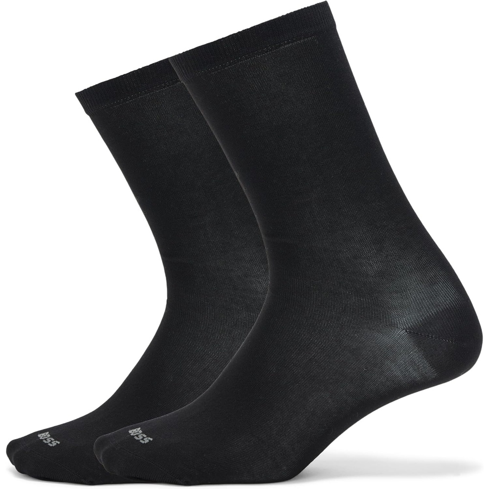 image:imageBOSS Womens 2pack Regular Length Solid Color SocksBlack