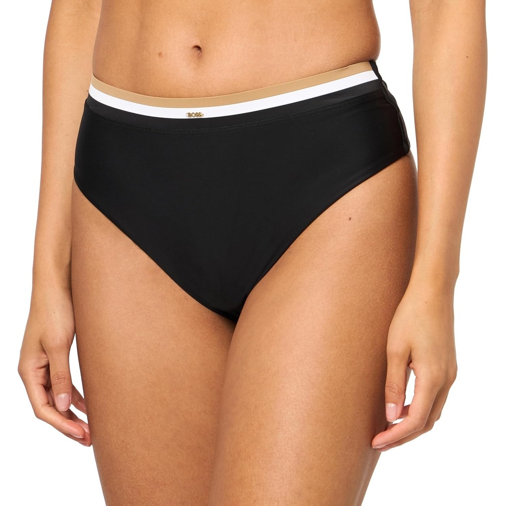 image:imageBOSS Womens Iconic High Waisted Brazilian Cut Swim BottomsIconic Black